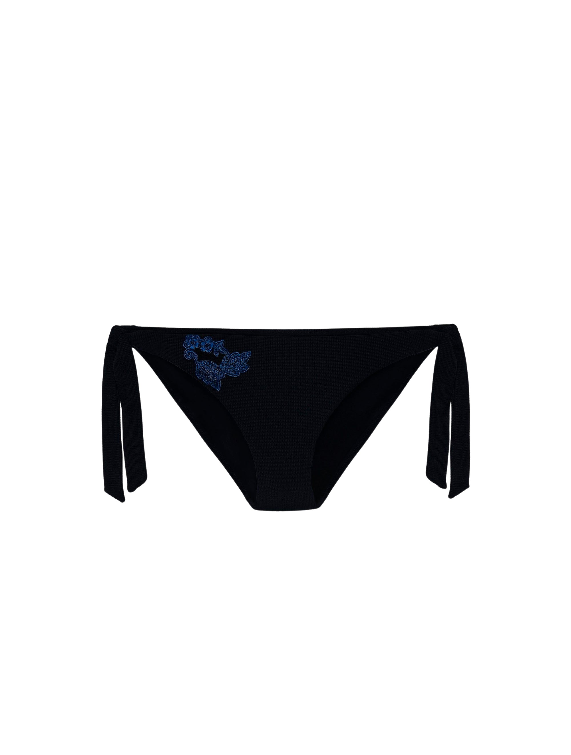 Love Journey Tie Side Bikini Brief - Black & Blue Dark