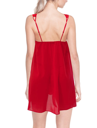 Azalea Silk Babydoll - Fire Red