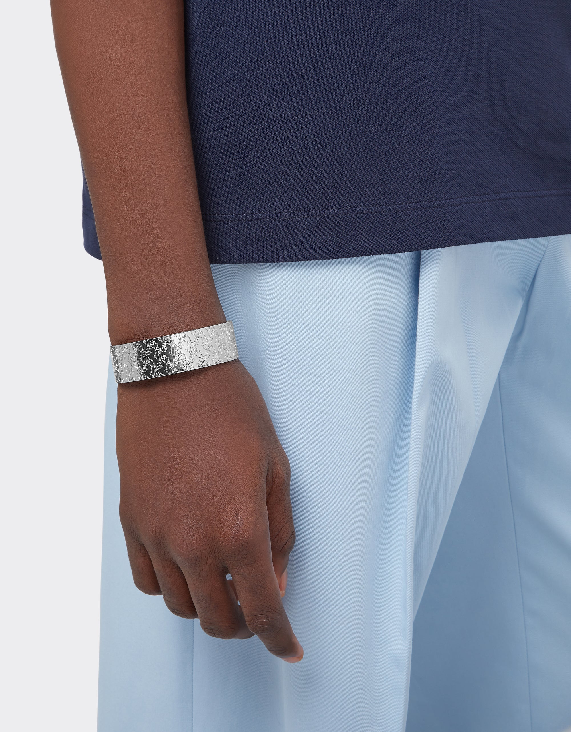 Bracelet unisexe avec Cheval cabré en laiton - Silver