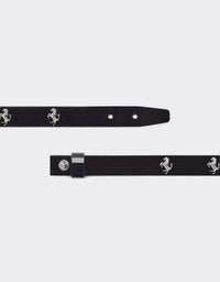 Bracelet unisexe avec clous Cheval cabré en cuir verni - Nero