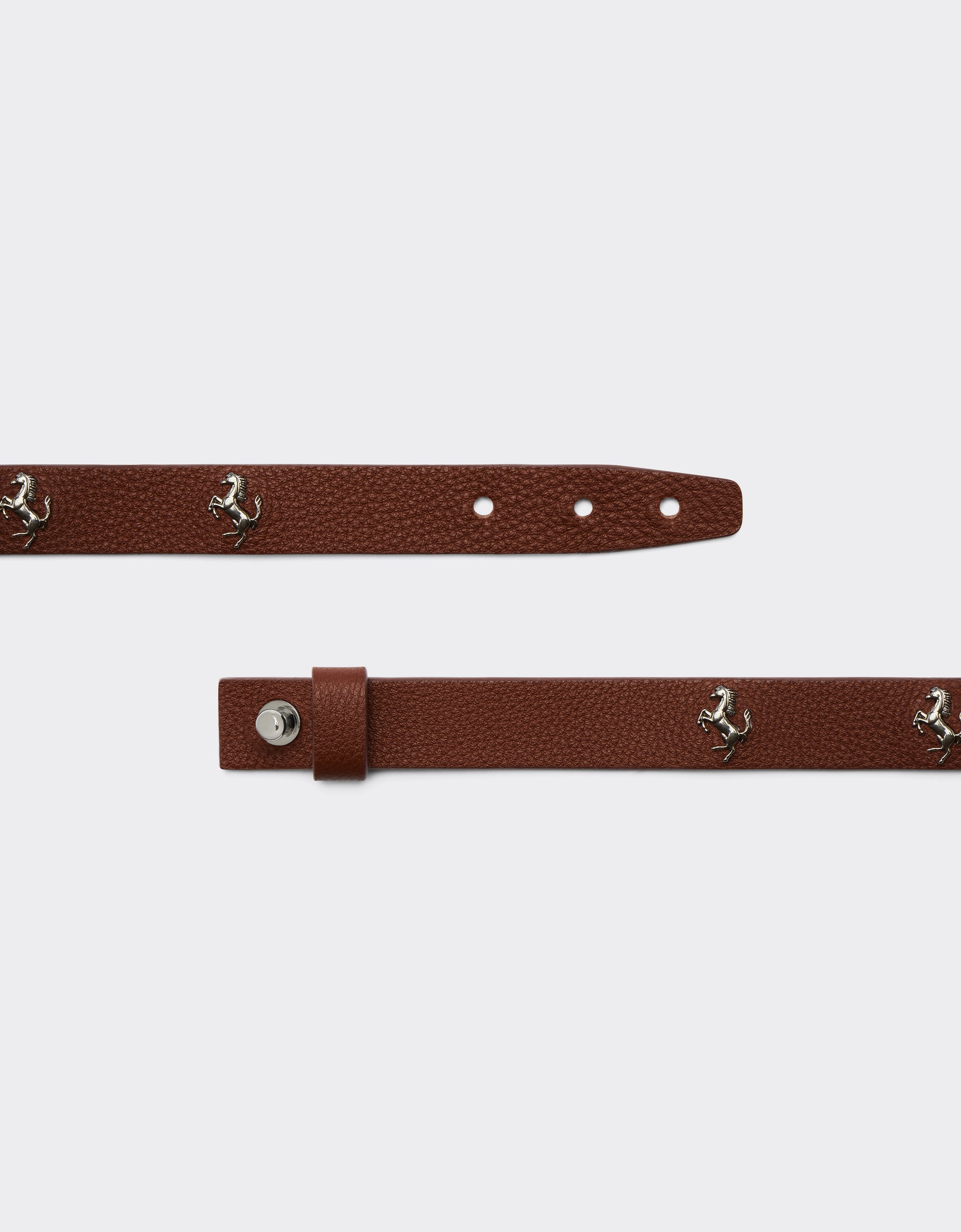 Bracelet unisexe avec clous Cheval cabré en cuir - Cuoio