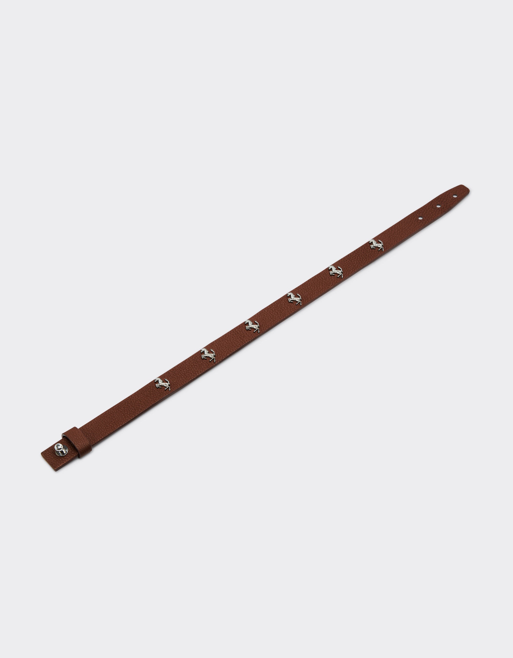 Bracelet unisexe avec clous Cheval cabré en cuir - Cuoio