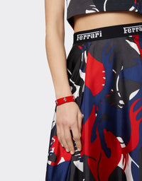 Bracelet unisexe avec clous Cheval cabré en cuir verni - Rosso Dino