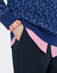 Bracelet unisexe avec clous Cheval cabré en cuir - Rosa