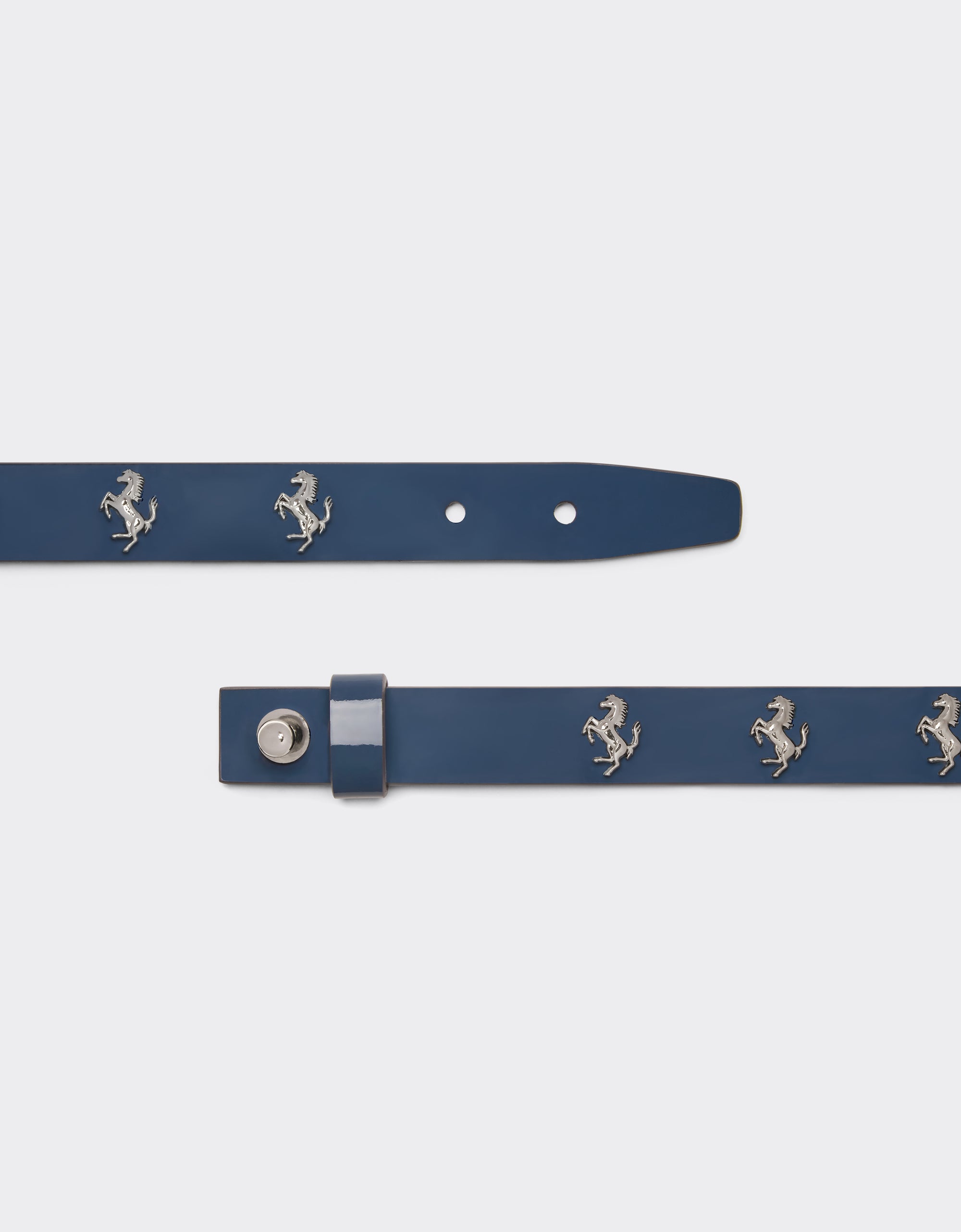 Bracelet unisexe avec clous Cheval cabré en cuir verni - Ottanio