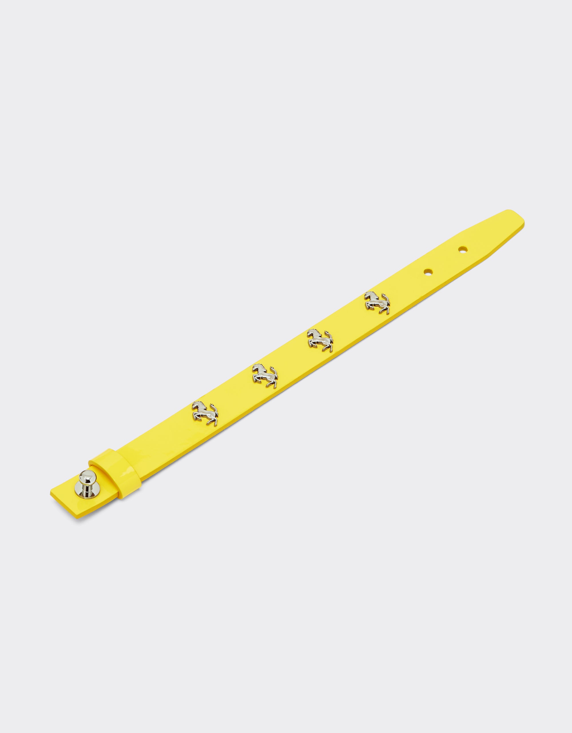 Bracelet unisexe avec clous Cheval cabré en cuir - Giallo Modena