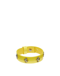 Bracelet unisexe avec clous Cheval cabré en cuir - Giallo Modena