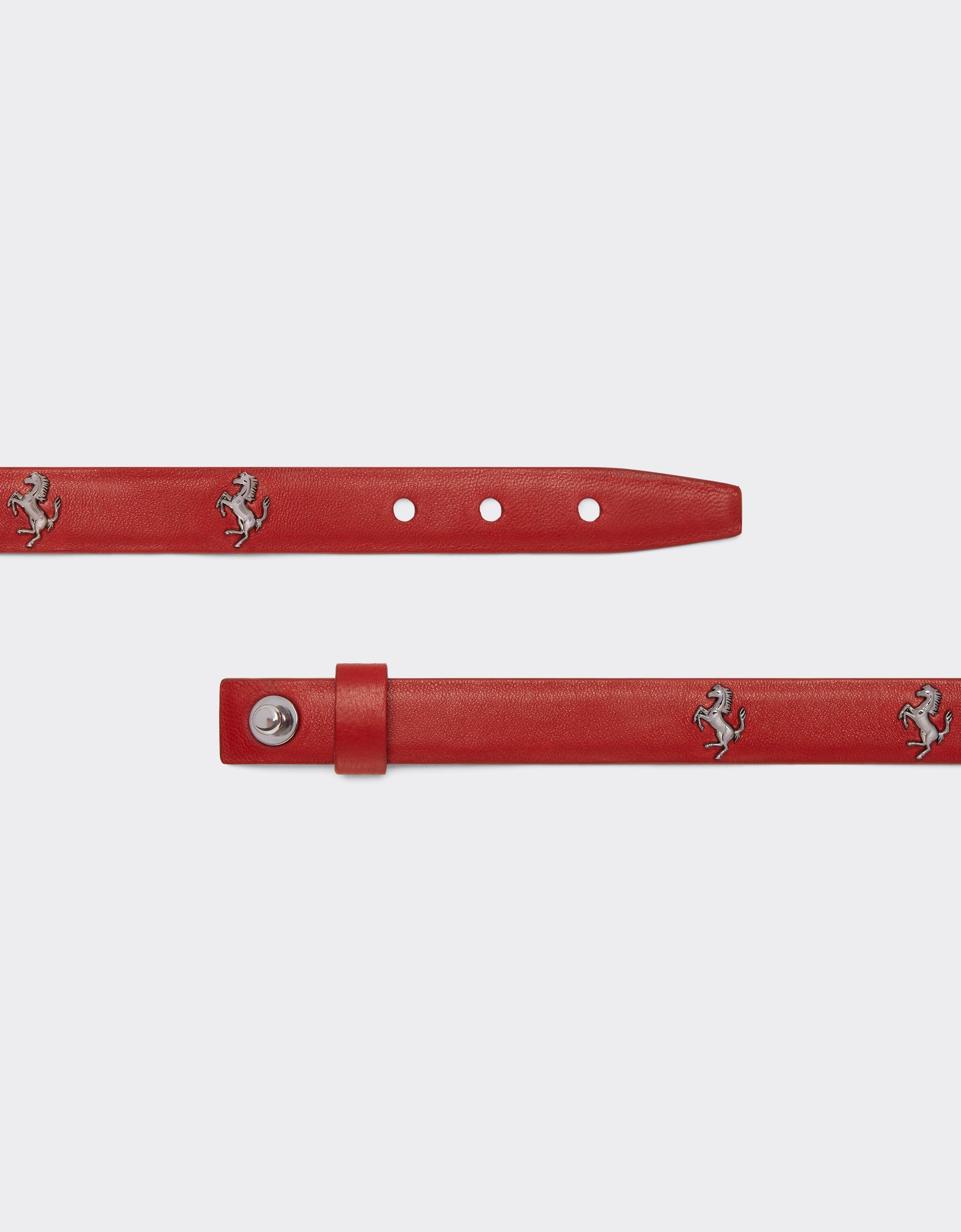 Bracelet unisexe pompom avec clous en cuir - Rosso Dino
