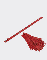 Bracelet unisexe pompom avec clous en cuir - Rosso Dino