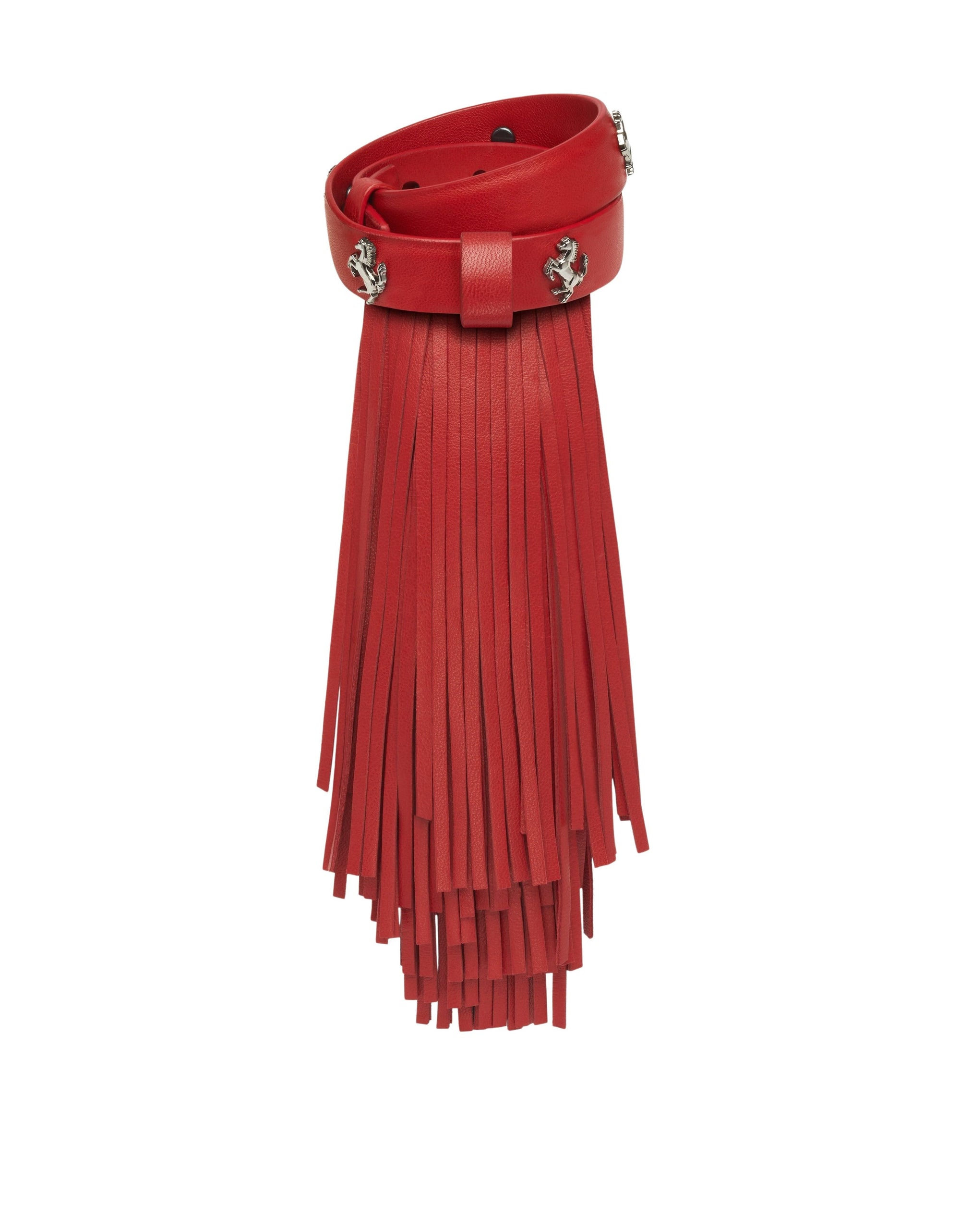 Bracelet unisexe pompom avec clous en cuir - Rosso Dino