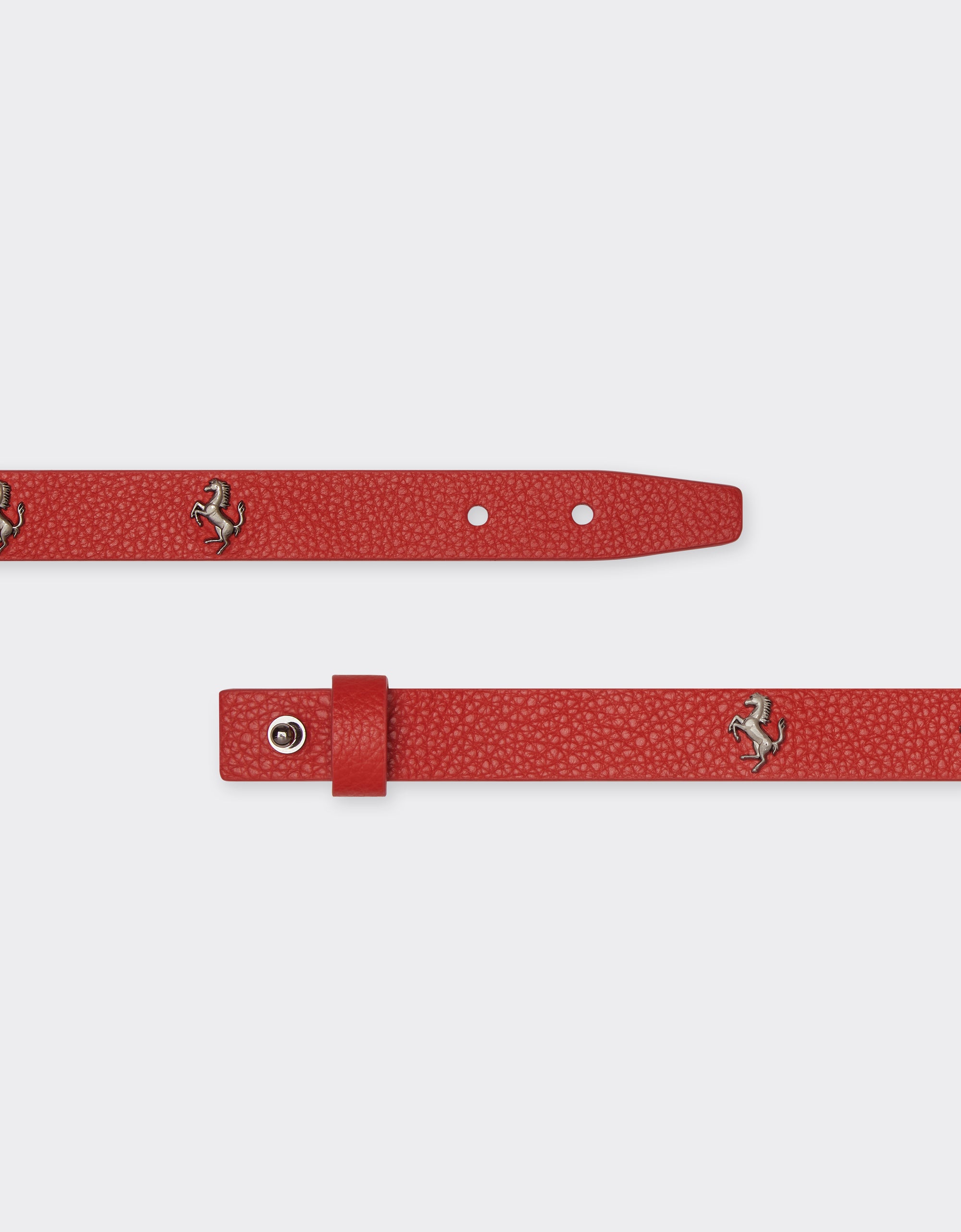 Bracelet unisexe avec clous Cheval cabré en cuir - Rosso Dino