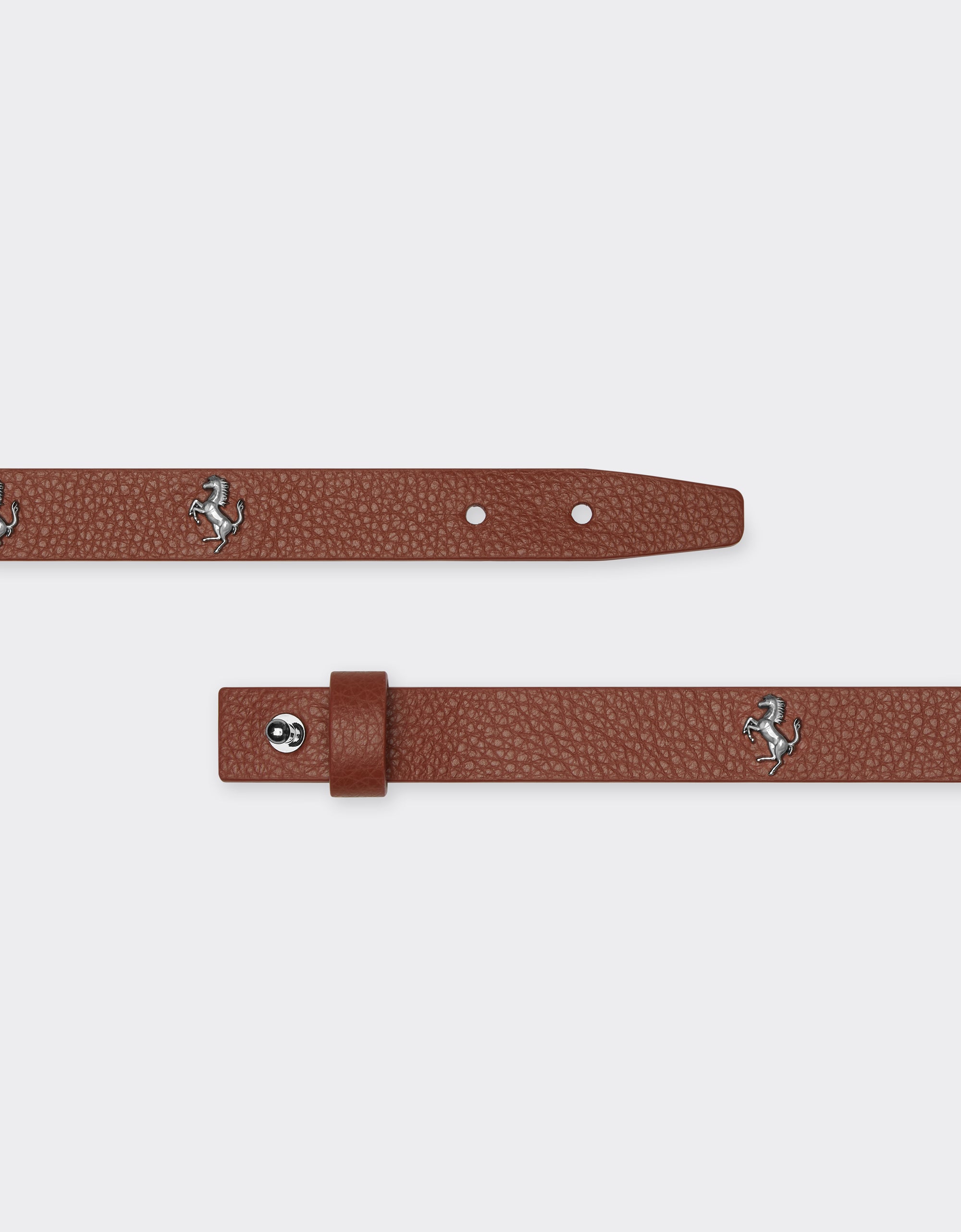 Bracelet unisexe avec clous Cheval cabré en cuir - Cuoio