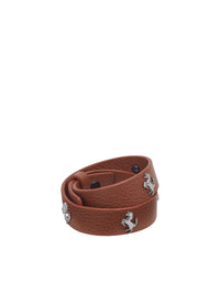 Bracelet unisexe avec clous Cheval cabré en cuir - Cuoio