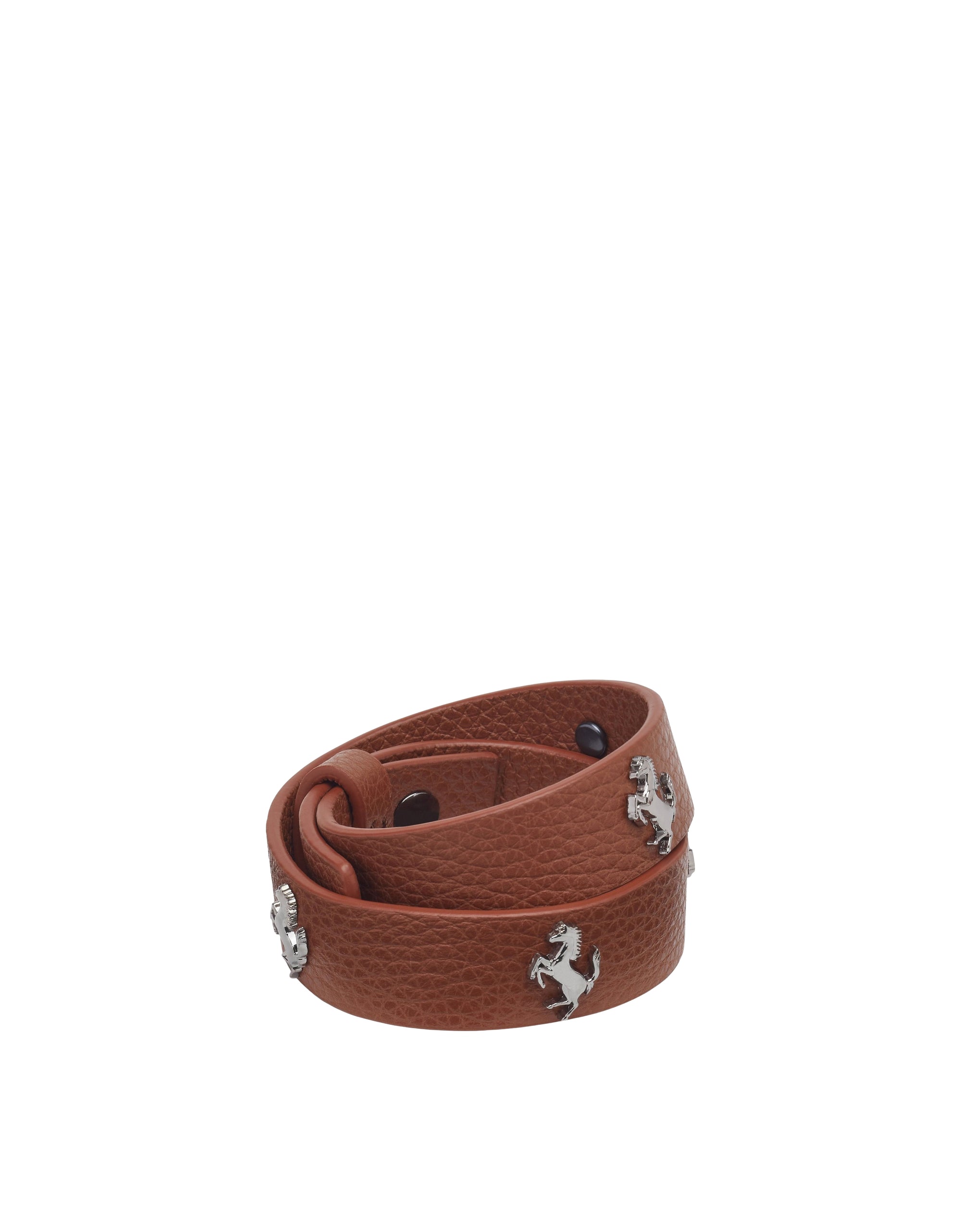 Bracelet unisexe avec clous Cheval cabré en cuir - Cuoio