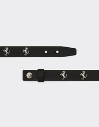 Bracelet unisexe avec clous Cheval cabré en cuir - Nero