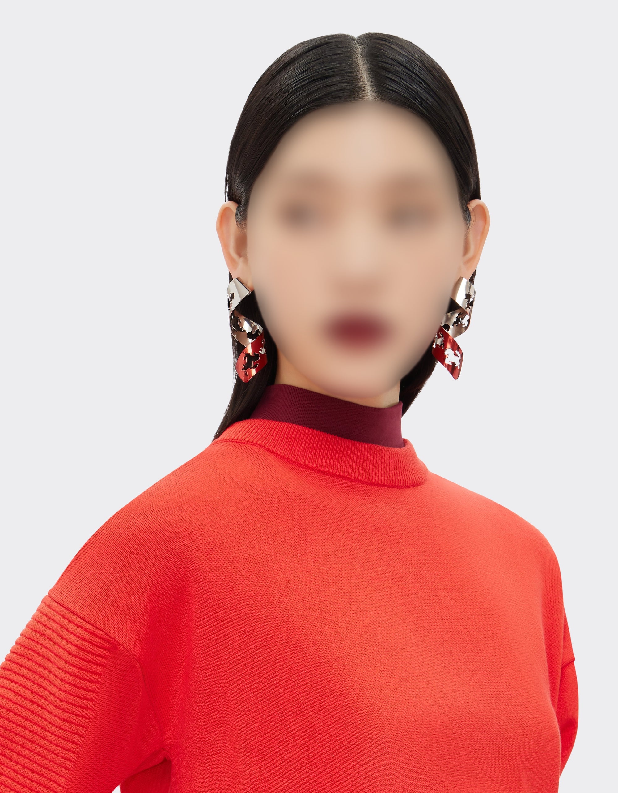 Boucles d’oreilles avec découpe Cheval cabré en laiton - Rosso Dino