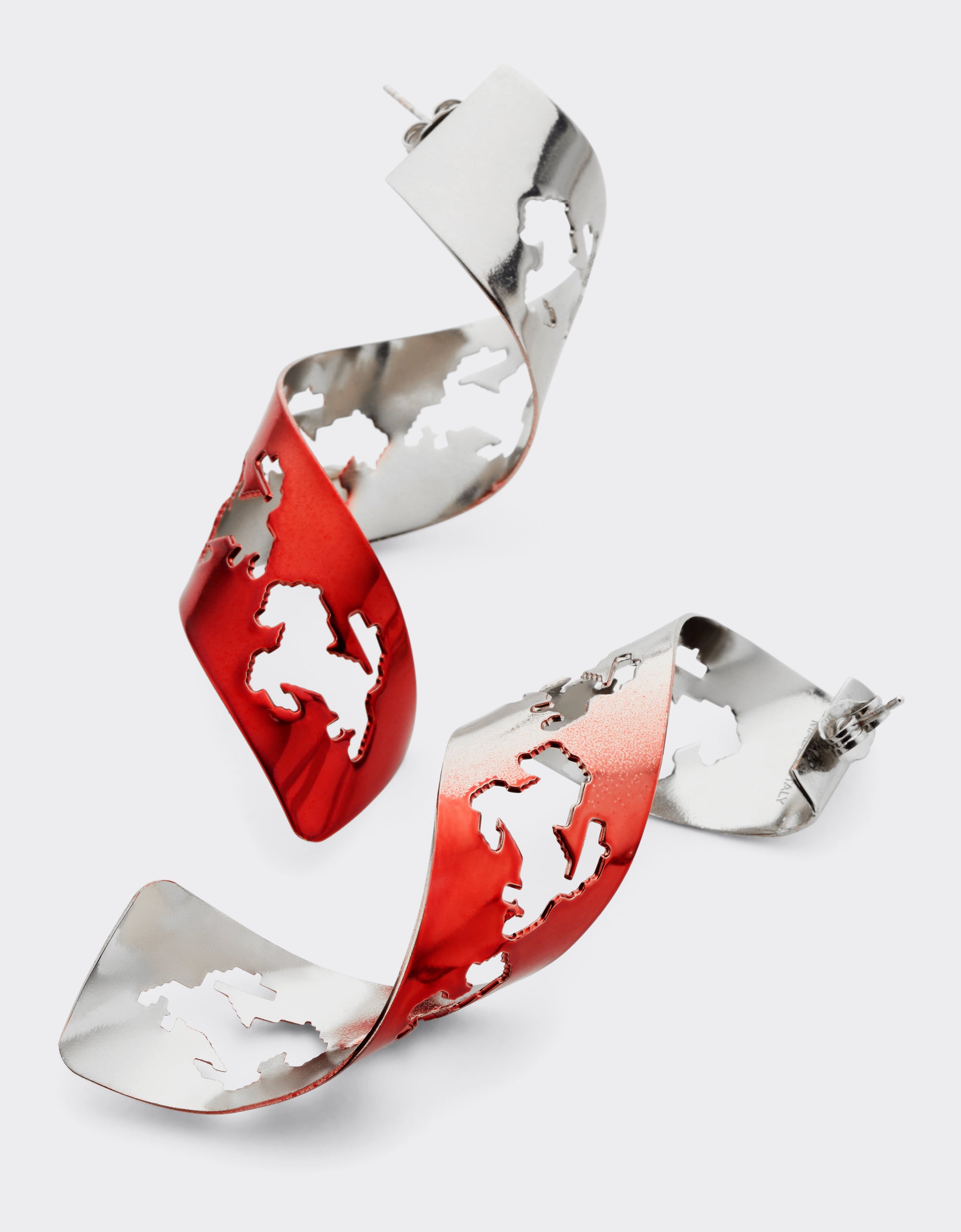 Boucles d’oreilles avec découpe Cheval cabré en laiton - Rosso Dino