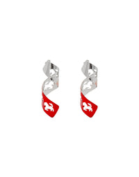 Boucles d’oreilles avec découpe Cheval cabré en laiton - Rosso Dino