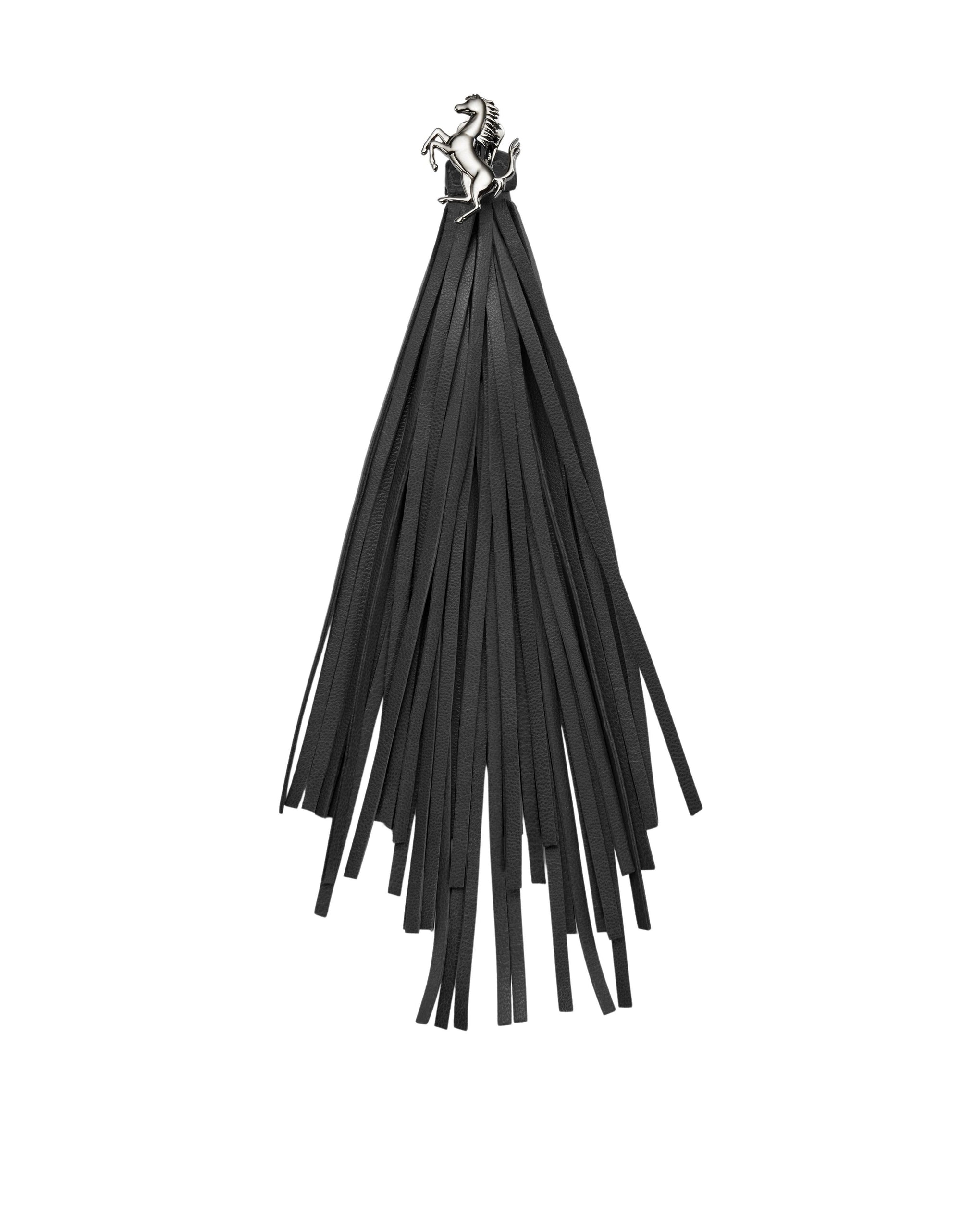 Boucles d’oreilles pompom avec Cheval cabré en laiton - Antracite