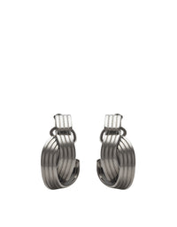 Créoles avec motif circuit en laiton - Charcoal