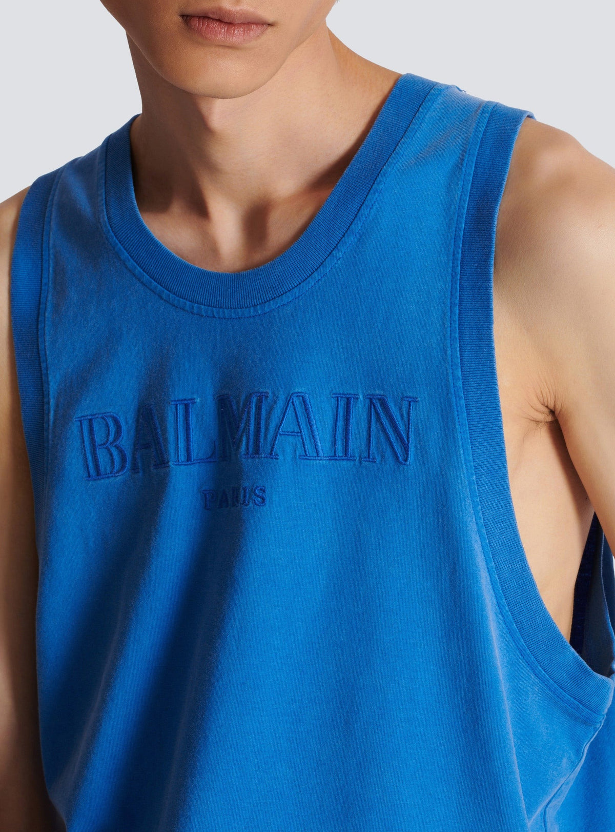Débardeur brodé Balmain Vintage - Marine
