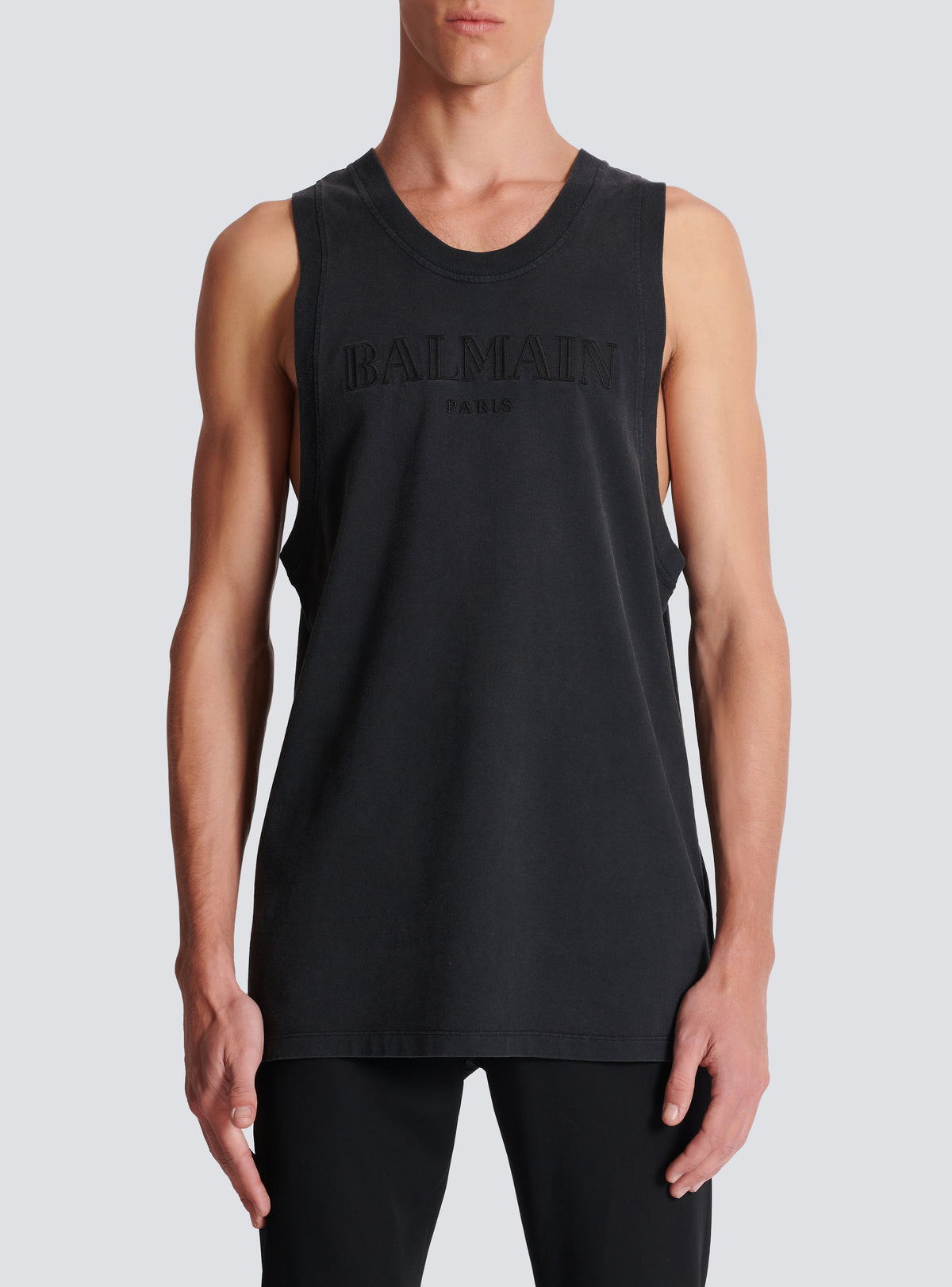 Débardeur brodé balmain vintage  - Gris & Gris