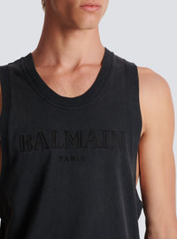 Débardeur brodé Balmain Vintage - Gris & Gris
