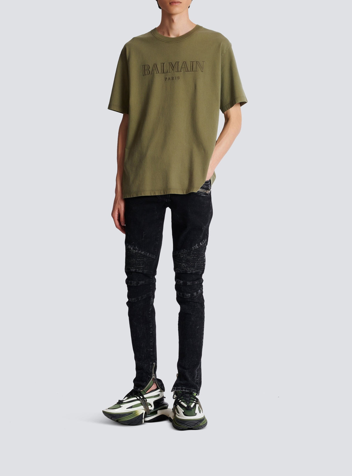 T-shirt à manches courtes brodé - Kaki & Kaki