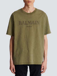 T-shirt brodé balmain vintage - Kaki & Kaki