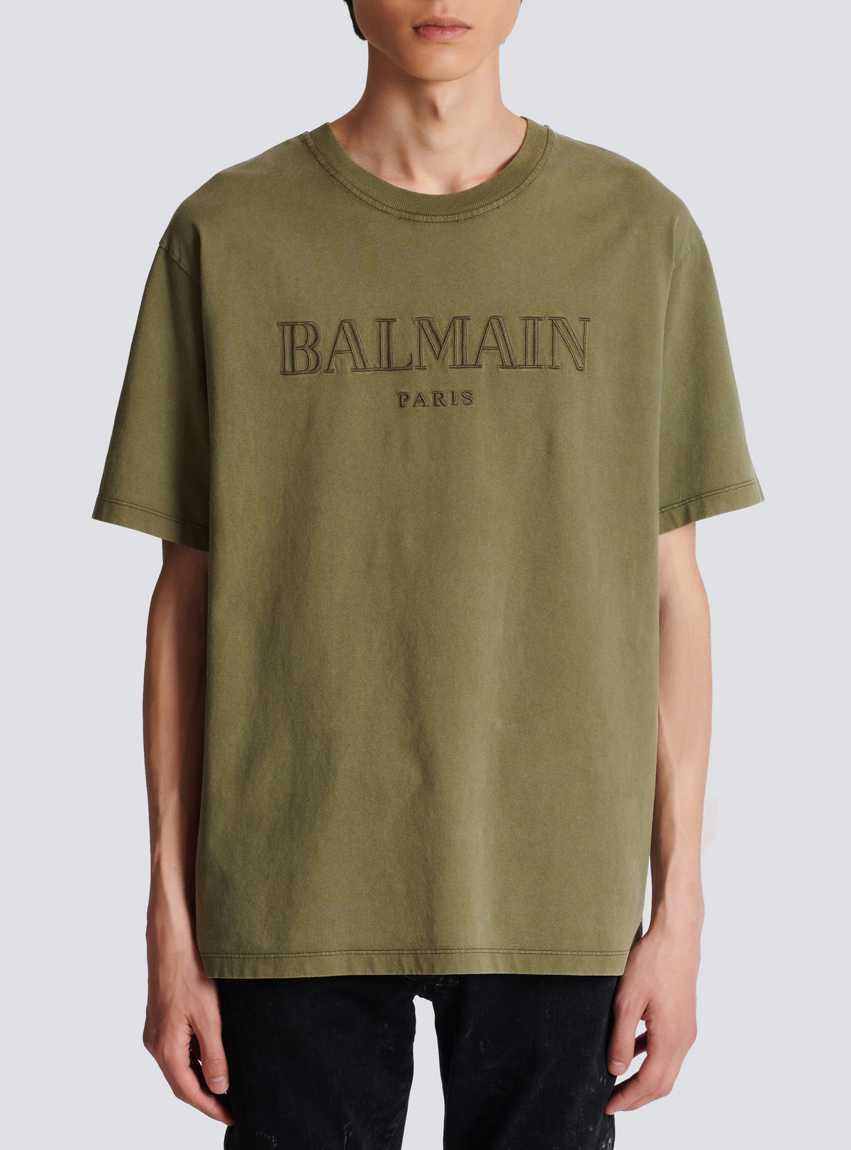 T-shirt brodé balmain vintage - Kaki & Kaki