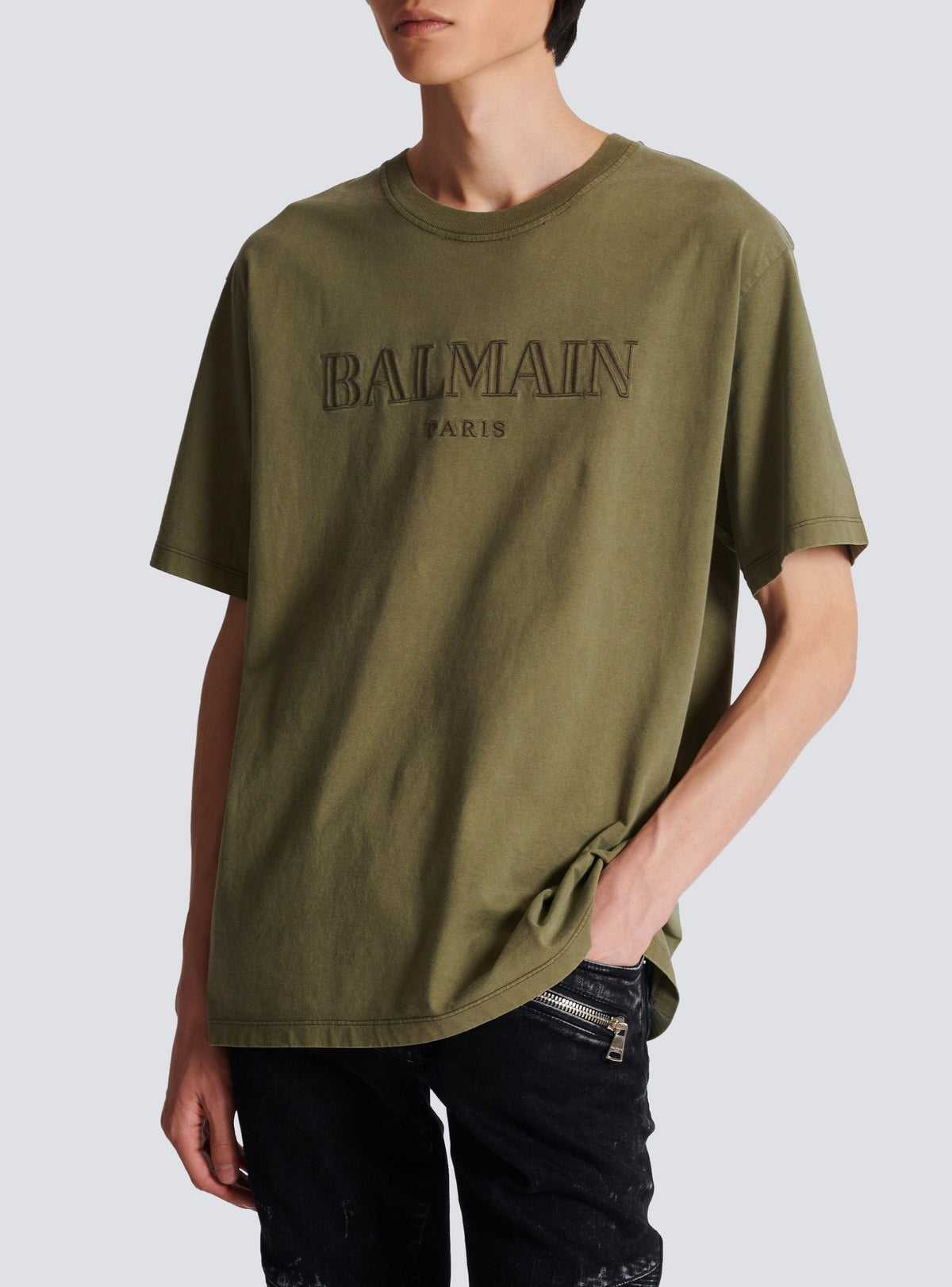 T-shirt à manches courtes brodé - Kaki & Kaki