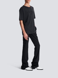 Embroidered short-sleeved T-shirt - Grey & Grey