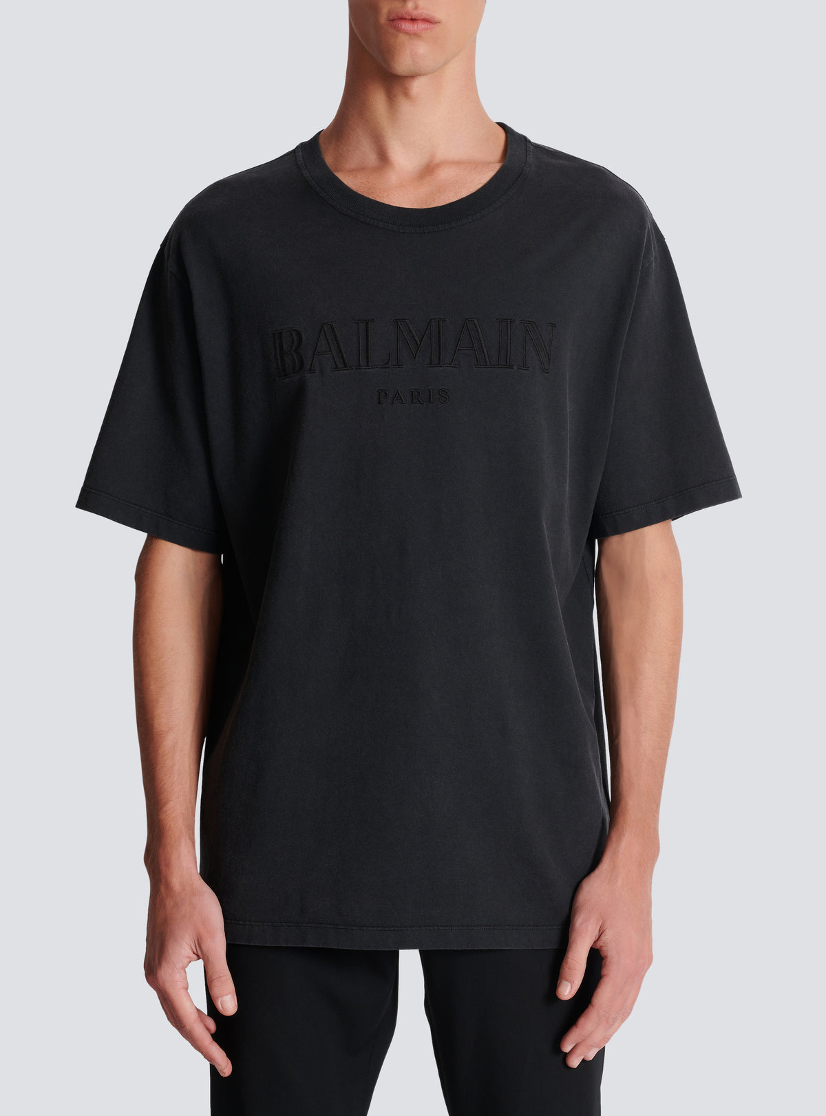 T-shirt brodé balmain vintage - Gris & Gris