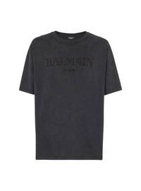 Embroidered short-sleeved T-shirt - Grey & Grey