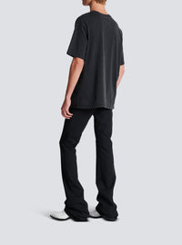 Embroidered short-sleeved T-shirt - Grey & Grey