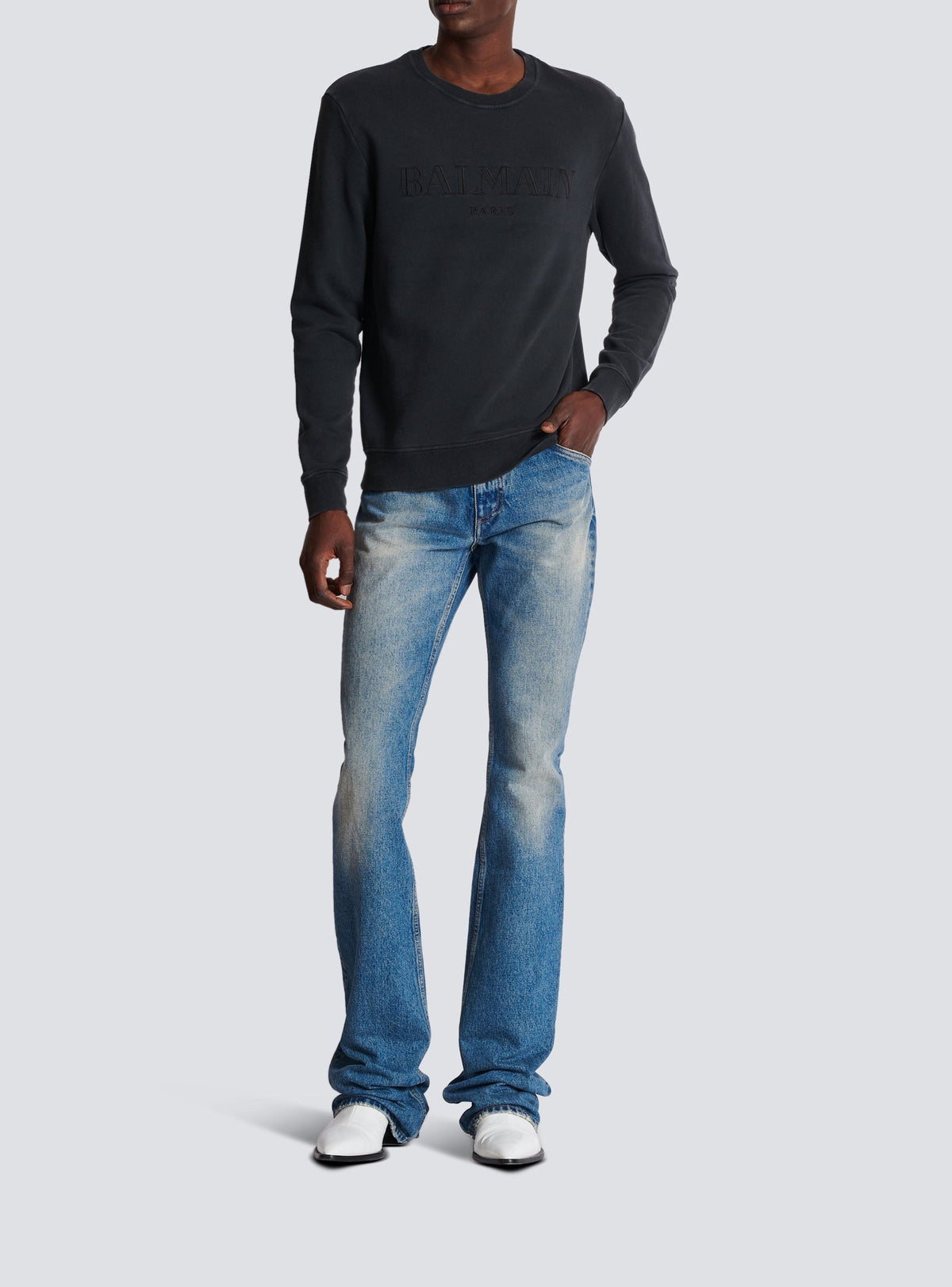 Sweatshirt vintage - Gris & Gris