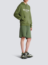 Printed hoodie - Khaki & White