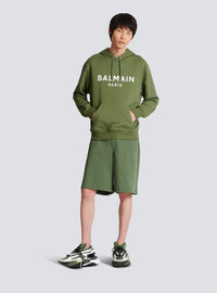 Sweat à capuche imprimé balmain - Kaki & Blanc