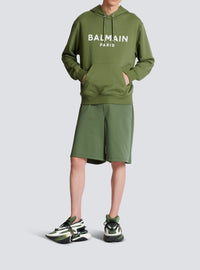 Printed hoodie - Khaki & White