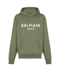 Sweat à capuche imprimé balmain - Kaki & Blanc