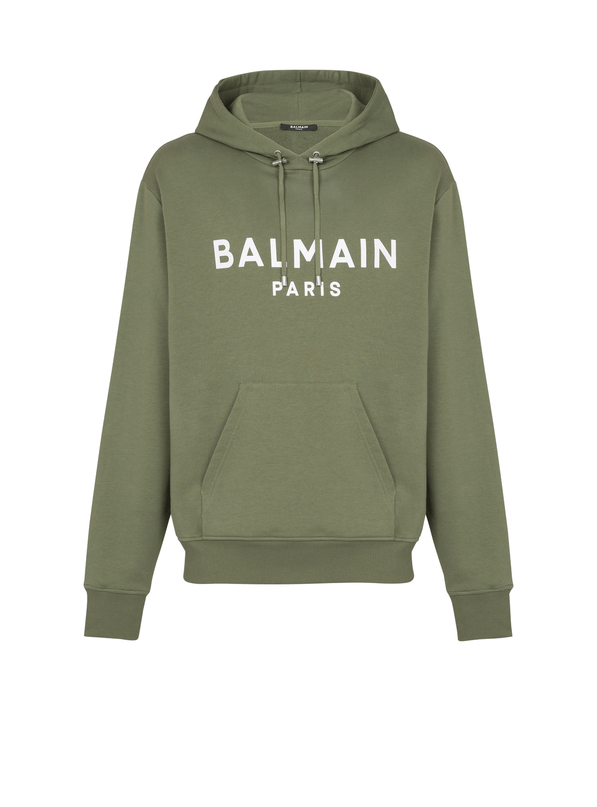 Sweat à capuche imprimé balmain - Kaki & Blanc