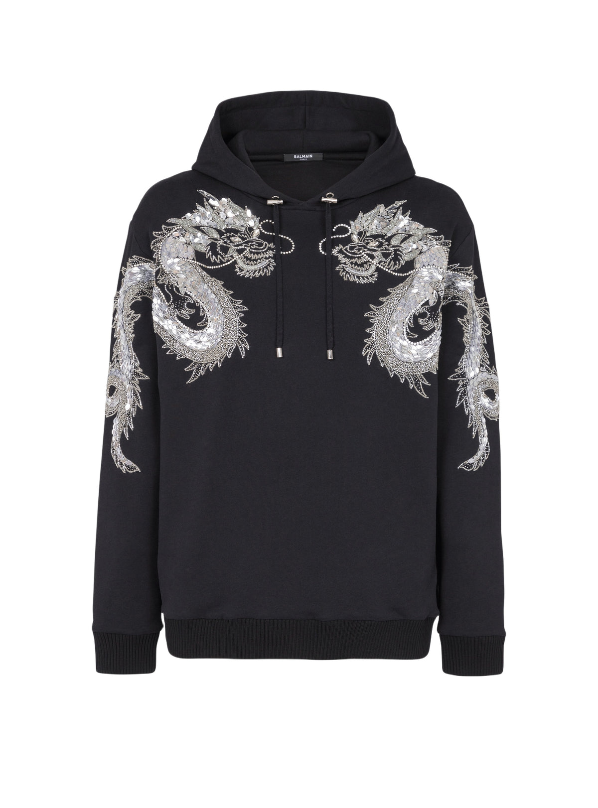 Sweatshirt brodé Dragon - Noir & Cristal