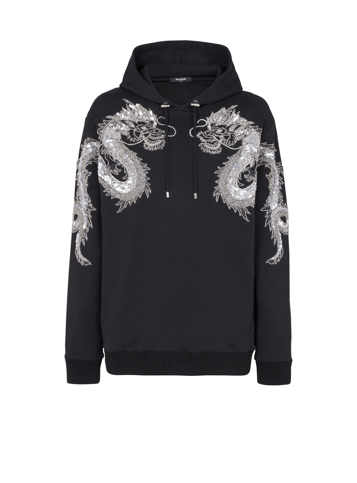 Sweatshirt brodé Dragon - Noir & Cristal