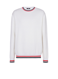 Pull Monogramme en laine et lin - Blanc & Noir & Rouge