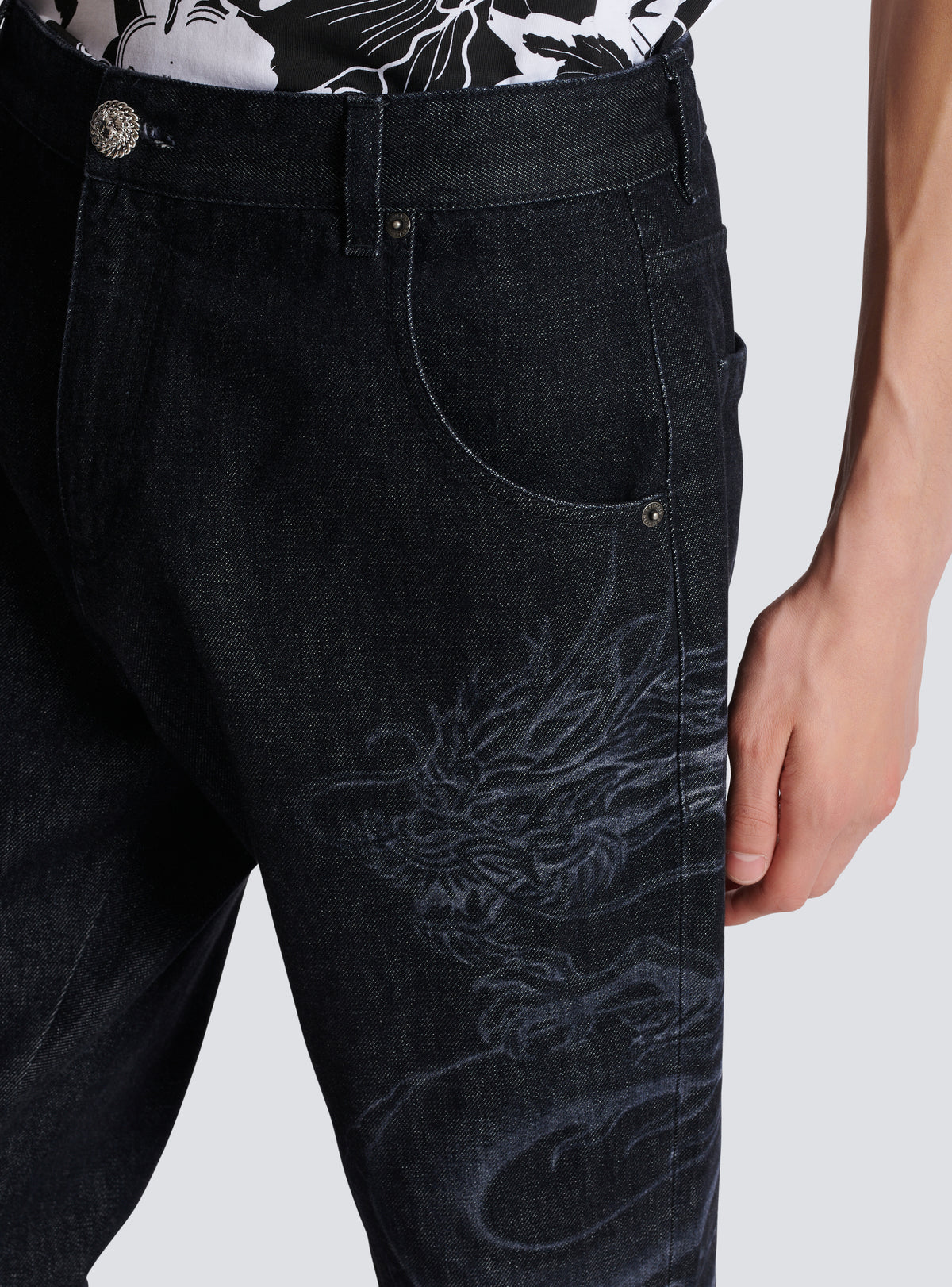 Jean en denim dragon - Noir Délavé
