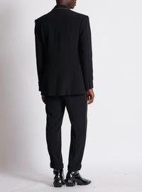 Veste col châle en crêpe à strass - Noir