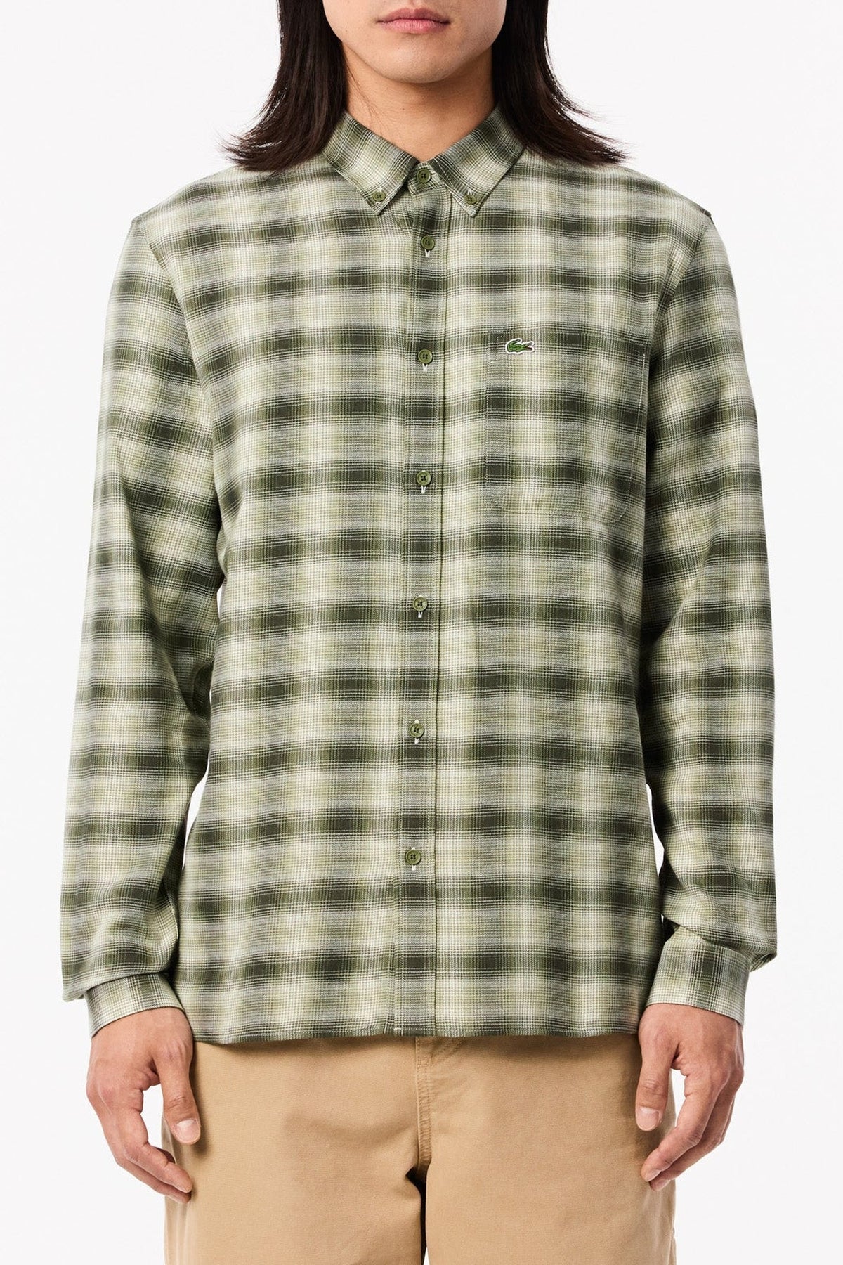 Chemise à manches longues - Kaki & Multicolore