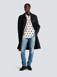 T-shirt balmain signature étoiles - Blanc