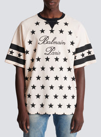 T-shirt balmain signature étoiles - Blanc
