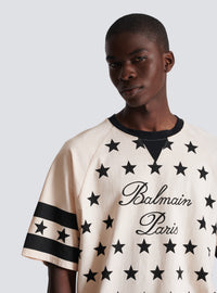 T-shirt balmain signature étoiles - Blanc